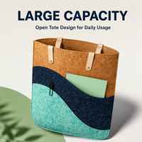 Sac fourre-tout réutilisable avec motif ondulé et design color block, avec bandoulière, vente en gros pour usage quotidien en extérieur