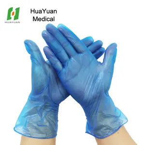 Huayuan ישיר יצרן גודל קטן בינוני גדול X-גדול אבקת משלוח חד פעמי PVC ויניל כפפות