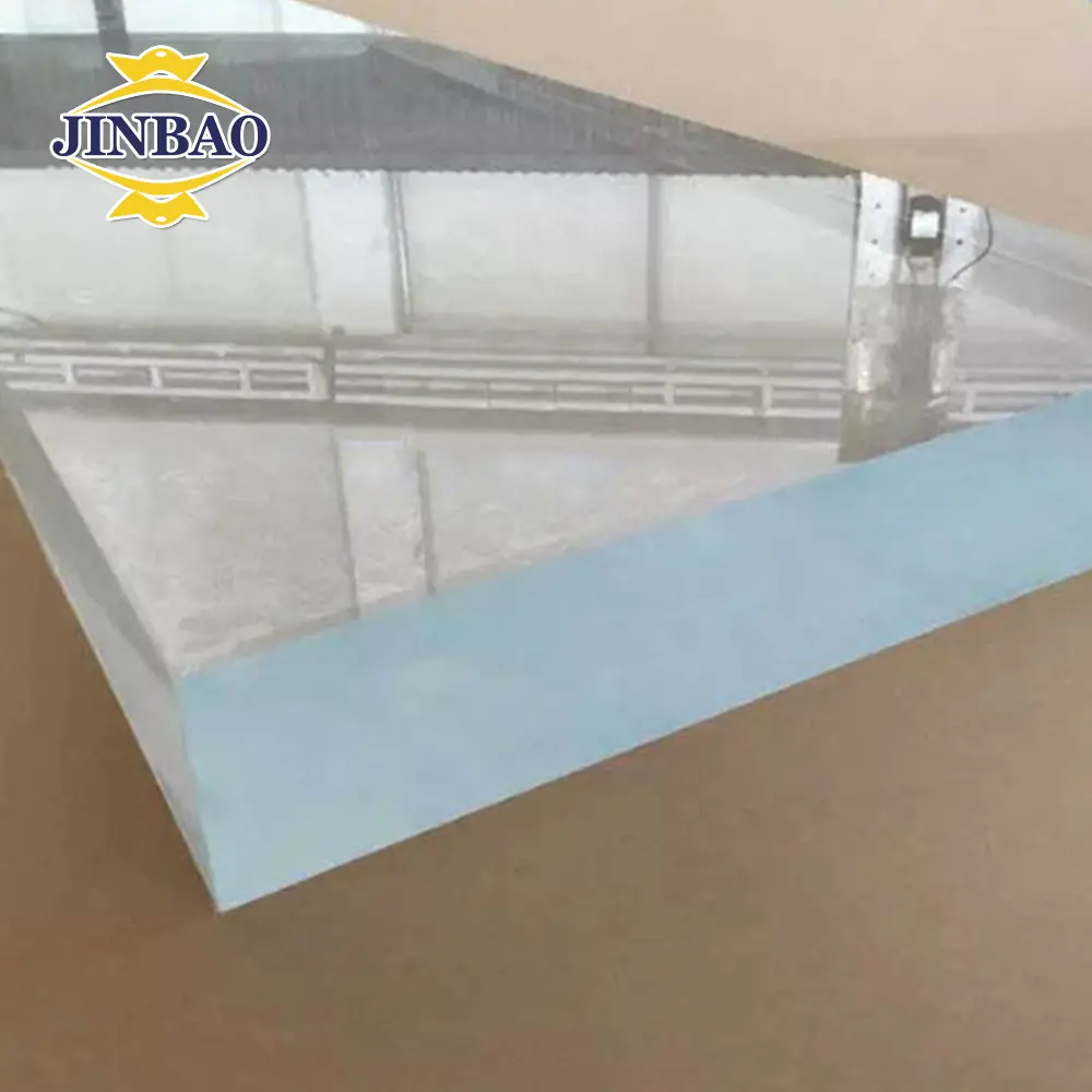 JINBAO 50mm मोटी स्पष्ट jinbao प्लास्टिक अटूट मीका एक्रिलिक ग्लास शीट
