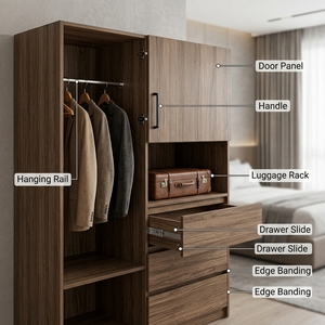Armario Modular Industrial DHK para Hotel con <span class=keywords><strong>Caja</strong></span> Fuerte Integrada y Portaequipajes, Mueble <span class=keywords><strong>de</strong></span> Almacenamiento para Dormitorio - Product Image 3
