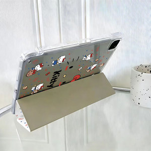 Custodia per Tablet in Acrilico Trasparente Anti-Piegatura, <span class=keywords><strong>Cover</strong></span> Intelligente Stampata su Entrambi i Lati, Supporto Multi-Angolo a Y con Porta Penna, Folio Sottile - Product Image 4