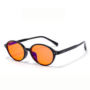 משקפי ראייה אופנתיים בצורת אליפסה, דגם 2025, נגד אור כחול, יוניסקס, איכות גבוהה, TR90, אדום וצהוב, נגד קרינה - Product Image 6