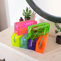 Trousse de maquillage étanche en PVC transparent de grande capacité avec fermeture éclair pour le voyage et le stockage à domicile