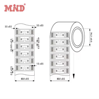 Muestra gratis pegamento fuerte autoadhesivo de largo alcance pasivo 70x14mm UHF UCODE 8/UCODE 9 Chip RFID etiqueta adhesiva etiqueta