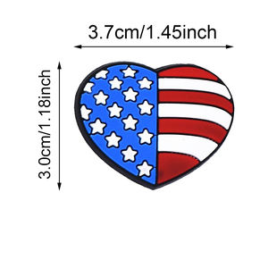 人気のアメリカ国旗シューズチャームPvcソフトラバーシューズアクセサリー独立記念日アメリカシューズチャームクロッグチャームキッズギフ - Product Image 2