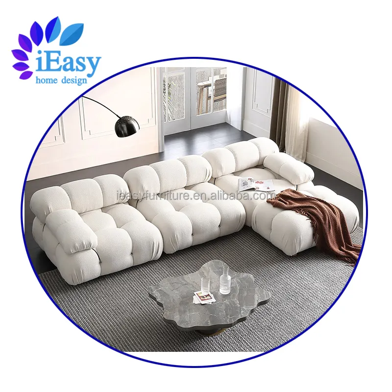 IEasy çin lüks fabrika kadife ticari mobilya salonu lobi sıkıştırılmış paket modüler koltuk takımı modüler kanepe