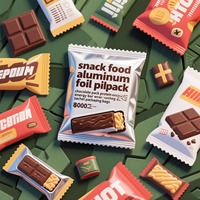 Logo personnalisé imprimé Snack alimentaire feuille d'aluminium oreiller Pack Chocolat Protéine Barre énergétique Wrap Sachet Sacs D'emballage