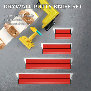 Drywall Skimming Blade Set Industrial Stainless Steel Smoothing Putty Knives Multifunctions Scraper Powder Coated ABS Handle - Product Image 2