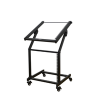 Soporte para Mezcladora de DJ Gooermi, Carro Rodante Ajustable de 12U para Montaje en Rack, Equipo Profesional de Audio para Estudio con Ruedas