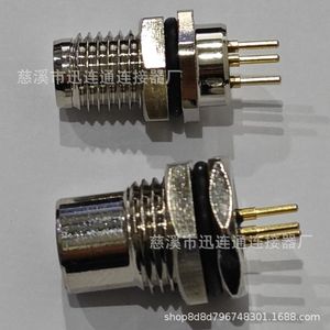 Connecteur Aviation M8 3/4 broches plaqué or étanche pour capteur, montage sur carte PCB et panneau, boîtier en cuivre - Product Image 5