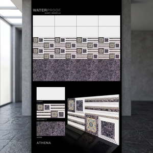 Vistaar Carreaux muraux en céramique imitation glaçure métallique de style japonais 300x600mm gris pour salon salle de bain - Product Image 4