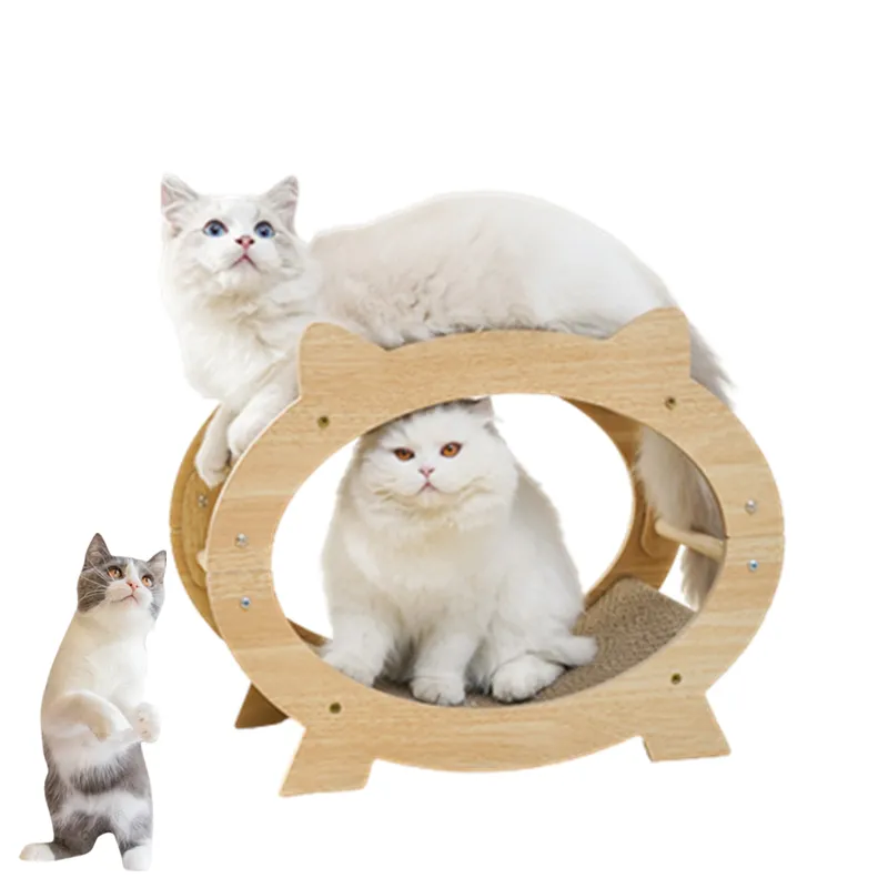 Lamb 2 Level Cat Scratcher Lounge Bed árbol de gato de madera y rascador de cartón