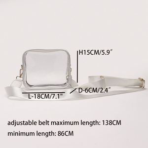 Sac bandoulière étanche en PVC noir avec fermeture éclair pour événements sportifs hivernaux, style féminin, personnalisé, pour concerts et stades (Alpha Sigma grec), portable - Product Image 6