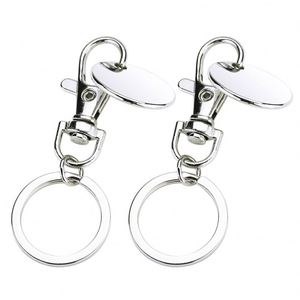 Personalized Trolley Coin Holder <b>Key</b> Ring Keychain Custom <b>Metal</b> Euro Shopping Cart Token Keychain - Product Image 4