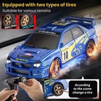 Voiture RC de drift à l'échelle 1:43, 2,4G, 4 roues motrices, entièrement proportionnelle, avec servo, gyroscope ESP, phares LED, éclairage ambiant du châssis, voiture RC pour enfants