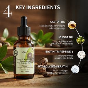 Aceite de Ricino para el Crecimiento del Cabello, Natural, Ligero, No Grasoso, <span class=keywords><strong>Anti</strong></span>-Rotura, Engrosador, Aceite Natural para el Crecimiento del Cabello Fino - Product Image 2