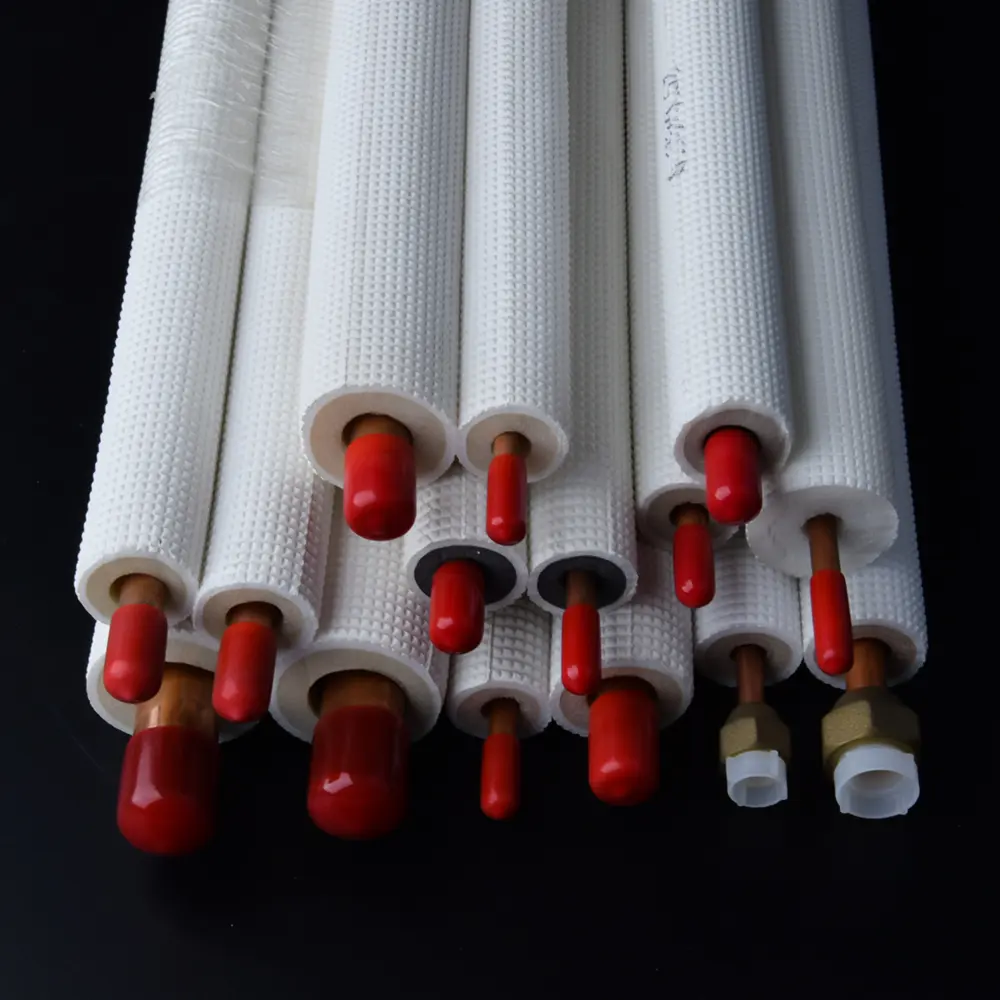 Tubos de cobre de aire acondicionado simple o doble de buena calidad con aislamiento de PE ignífugo Pre tubos tubo de cobre aislado