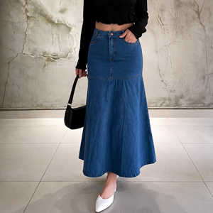 <span class=keywords><strong>Jupe</strong></span> <span class=keywords><strong>en</strong></span> jean ample à taille haute pour femme, motif floral, coupe droite, délavage neige, polyvalente, décontractée, usage commercial, OEM ODM <span class=keywords><strong>en</strong></span> gros - Product Image 1