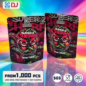 Sachets Mylar noirs de qualité supérieure, anti-odeur, format 3.5, pour bonbons gélifiés aux baies rouges, type « Angry Cherry » - Product Image 1