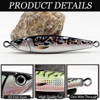 Leurres Alpha Glow à pas lent 40g 60g 80g Leurre métallique imprimé 3D UV pour la pêche en eau salée en rivière lac ruisseau
