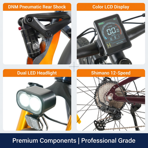 จักรยานไฟฟ้า Vakole EMT29 12s 250W 29 นิ้ว ระบบกันสะเทือนเต็มรูปแบบ 691Wh พร้อมเซ็นเซอร์แรงบิด IP65 จักรยานไฟฟ้าสำหรับถนน  OEM B2B - Product Image 3