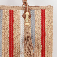 Sac fourre-tout d'épaule tressé à la main en jacinthe d'eau naturelle et corde de coton, grande capacité, style bohème, pour femme, idéal pour la plage et les voyages d'été