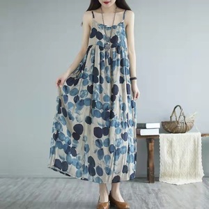 Mujeres Loose Fit Casual Summer V Neck Bohemianv Round Dot Pattern Maxi Vestidos largos Trendy Chic <span class=keywords><strong>Curvy</strong></span> Elegant Outfits - Product Image 1