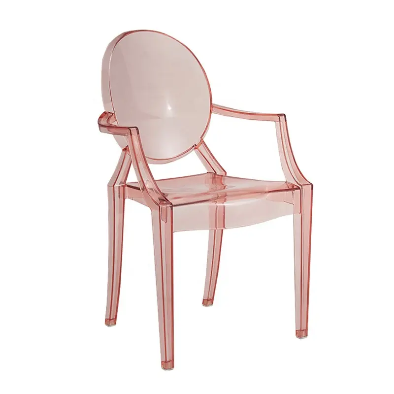 Chaise fantôme en résine PC acrylique transparente empilable, vente en gros