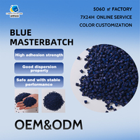 Granulés de masterbatch bleu, pigment de résine plastique pour découpe à froid, pour moulage par injection et extrusion