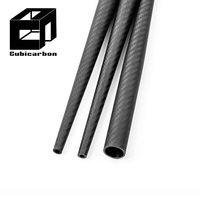 Tubes coniques en fibre de carbone 3K tissée, enveloppés sous film, OEM