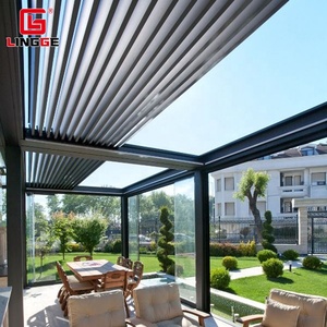 Pérgola retráctil eléctrica impermeable jardín sombra Gazebo pérgola <span class=keywords><strong>plegable</strong></span> - Product Image 1