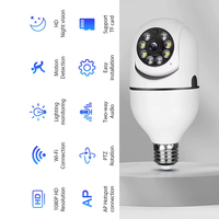 Caméra domestique sans fil à vision nocturne couleur 1080P WiFi avec visualisation mobile à distance, système de sécurité antivol et stockage sur carte mémoire