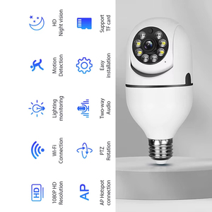 E27 Socket <b>Light</b> Bulb <b>Wireless</b> Security Camera 360 Panoramic PTZ WiFi IP 1080P Motion Detection Smart Monitor - Product Image 5