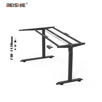 BEISIJIE – bureau d'ordinateur électrique à moteur unique réglable, pour la maison et le bureau, cadre avec porte-gobelet et écouteurs