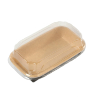 Vente en gros de barquettes à sushi écologiques jetables biodégradables résistantes en papier kraft, boîte carrée pour l'emballage de plats à emporter