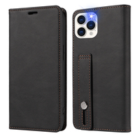 Étui de téléphone magnétique en cuir Pu pour Iphone 11 12 13 14 15 16 17 Pro avec porte-cartes
