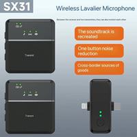 Neues SX31 Mini Tragbares Interview-Mikrofon mit Geräuschunterdrückung, Halleffekt und Kabellosem Live-Streaming-Ansteckmikrofon