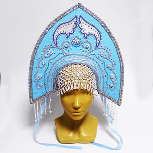 Tocado ruso femenino tradicional de moda personalizada de fábrica, tocado de niña Kokoshnik, corona de Navidad/tiara nupcial Kokoshnik - Product Image 5