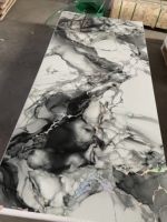 Vente en gros d'usine, plaque de marbre PVC UV 1220*2440mm, haute brillance, imperméable, ignifuge, panneau mural en marbre artificiel PVC