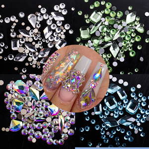 คริสตัลตกแต่งเล็บ 21 ช่องสีสันสดใส คริสตัล DIY AB รูปทรงผสมสีรุ้ง แฟนซี แบบหลังแบน แฟชั่น ประดับด้วยคริสตัลแก้ว 3 มิติ - Product Image 3