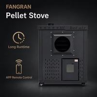 Calentador de Pellets Independiente Moderno Fangran 800F con Pantalla Táctil WiFi, Alimentación Automática y Control Remoto para Calefacción de Ganado