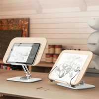 Boneruy R04 Support de lecture pliable et réglable à 360 degrés en contreplaqué écologique à base de fer pour bureau