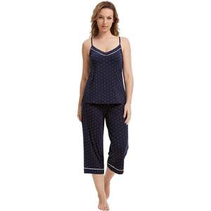 Ensemble de pyjama personnalisé pour femmes, 2 pièces, pantalon capri, vêtements de nuit, viscose de bambou douce, pyjamas S XXL - Product Image 3