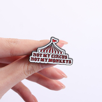 Broches en émail rétro en forme de tente de cirque, citation amusante, pas mon cirque, pas mes singes, broche, badge de revers, bijoux en gros