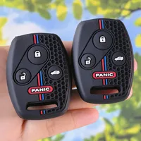 Coque de clé en silicone ergonomique pour Honda Civic Accord Pilot Fit Crosstour Odyssey Insight Stream, coque de clé automatique à 4 boutons