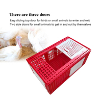 Cage de transport pour volailles vivantes YYC à 3 portes, grande taille, en plastique, pour oiseaux, dindes, canards, oies, poulets