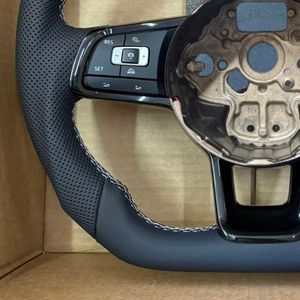 Volante de Cuero Línea <span class=keywords><strong>R</strong></span> para <span class=keywords><strong>Volkswagen</strong></span> VW Golf 6 Golf 7 7.5 MK 6 7 7.5 GTI GTD GTE <span class=keywords><strong>R</strong></span> <span class=keywords><strong>Polo</strong></span> Passat Tiguan Passat Scirocco - Product Image 6