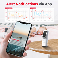 Moniteur de température et d'humidité sans fil BaldrTherm, contrôle par application domotique, alimenté par batterie, alertes en temps réel, portée de 262 pieds, congélateur