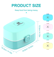 Boîte à bento portable personnalisée pour enfants : Conception double couche anti-fuite avec logo, couleur et ustensiles intégrés