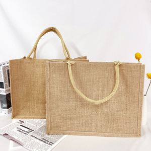 Accepter le logo <span class=keywords><strong>de</strong></span> marque <span class=keywords><strong>personnalisé</strong></span> Fourre-tout en jute naturel Sacs à bandoulière Sacs <span class=keywords><strong>de</strong></span> <span class=keywords><strong>bibliothèque</strong></span> pour étudiants - Product Image 4